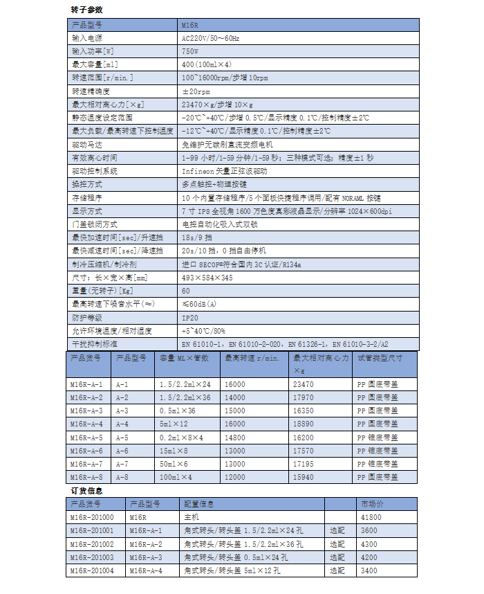 M16R 高速冷凍離心機(圖2)